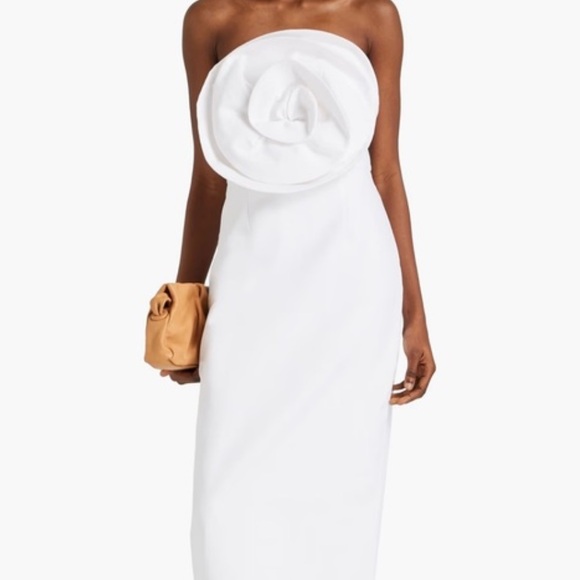 Mara Hoffman Strapless White Dress with Floral Detail - Picture 1 of 9